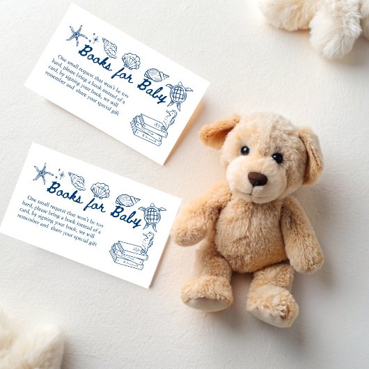 Sea you soon seashells baby shower book request begleitkarte