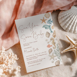 Sea You Soon Seashells Baby Shower Einladung