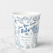 Sea you soon seashells beach boy baby shower pappbecher (Vorderseite)
