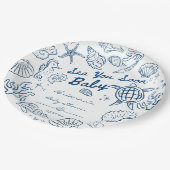 Sea you soon seashells beach boy baby shower pappteller (Schrägansicht)
