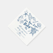 Sea you soon seashells beach boy baby shower serviette (Ecke)