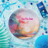 Sea You Soon Watercolor Beach Pappteller (Party)
