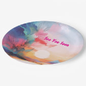 Sea You Soon Watercolor Beach Pappteller (Schrägansicht)