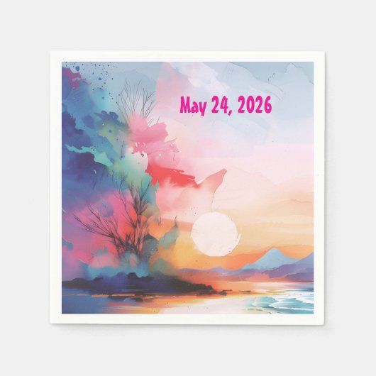 Sea You Soon Watercolor Beach Serviette (Vorderseite)