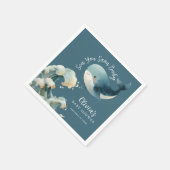 Sea You Soon Whale Ocean Turquoise Baby Shower Serviette (Ecke)