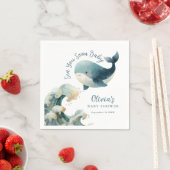 Sea You Soon Whale Ocean White Baby Shower Serviette (Beispiel)