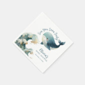 Sea You Soon Whale Ocean White Baby Shower Serviette (Ecke)