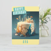 Seabed Birthday Card Feiertagskarte (Stehend Vorderseite)