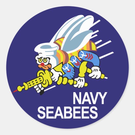 Seabees NAVY Runder Aufkleber (Vorderseite)