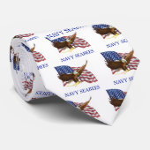 Seabees-Weißkopfseeadler-Flagge-Entwurf Krawatte (Gerollt)