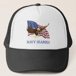 Seabees-Weißkopfseeadler-Flagge-Entwurf Truckerkappe