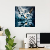 Seabird Gannet Coastal Nature Fotografy Art Poster (Heimbüro)