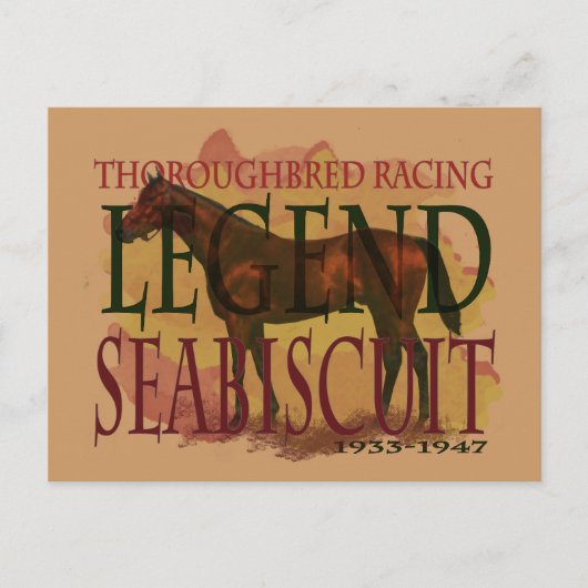 Seabiscuit - durchdachte Racing Legend Postkarte (Vorderseite)