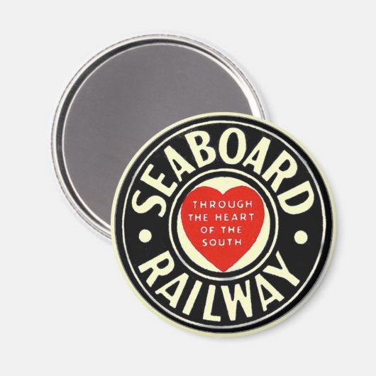 Seaboard Air Line Eisenbahn-Herz-Logo Magnet (Vorderseite/Rückseite)