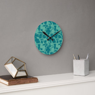 Seabolt Blau Abstract Runde Wanduhr