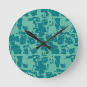 Seabolt Blue Abstrakt Runde Wanduhr (Vorderseite)