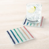 Seabreeze Stripes Glasuntersetzer (Schrägansicht)