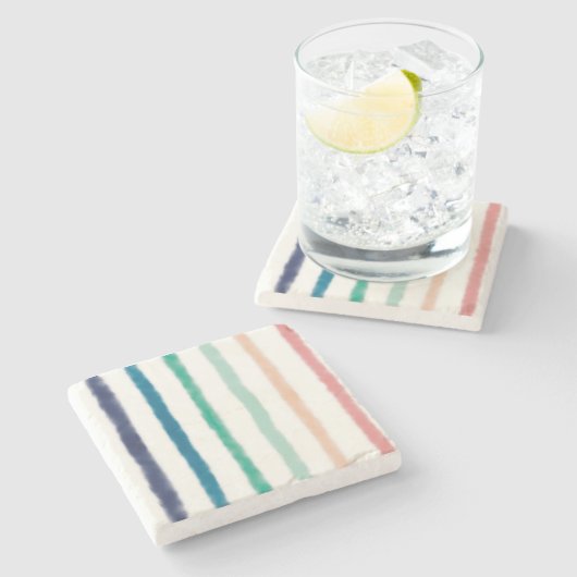 Seabreeze Stripes Steinuntersetzer (Seitenansicht)