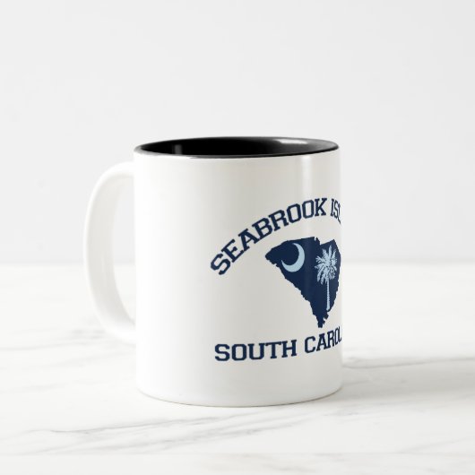 Seabrook Insel-"Karten-" Entwurf Zweifarbige Tasse (Vorderseite Links)