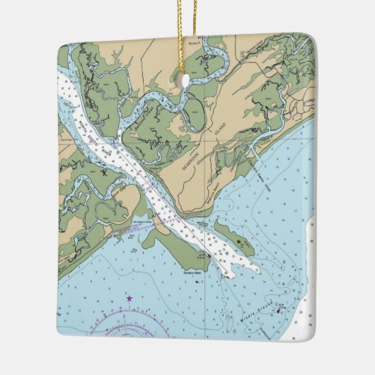Seabrook Island, South Carolina Chart Keramikornament (Links)