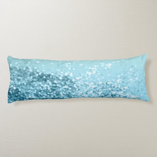 Seafoam Aqua Ocean MERMAID Girls Glitzer #3 Seitenschläferkissen (Rückseite)