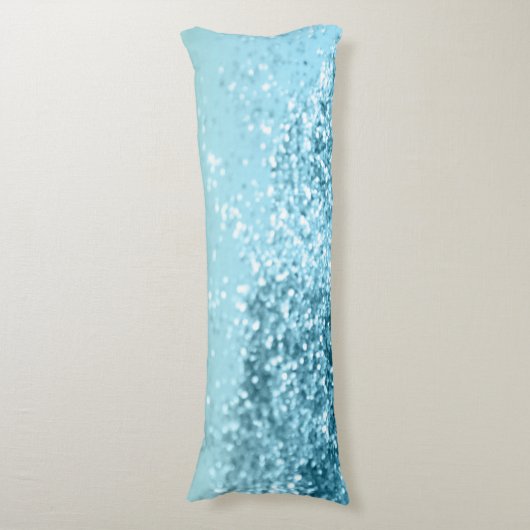 Seafoam Aqua Ocean MERMAID Girls Glitzer #3 Seitenschläferkissen (Vorderseite Vertikal)