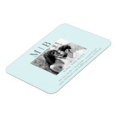 Seafoam B/W Couple Foto Wedding Save the Date Magnet (Linke Seite)