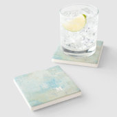 Seafoam Beach Pattern Stone Untersetzer (Seitenansicht)