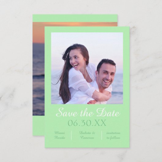 Seafoam-Bild vertikal - 3x5 Speichern Sie das Datu Save The Date (Vorne/Hinten)