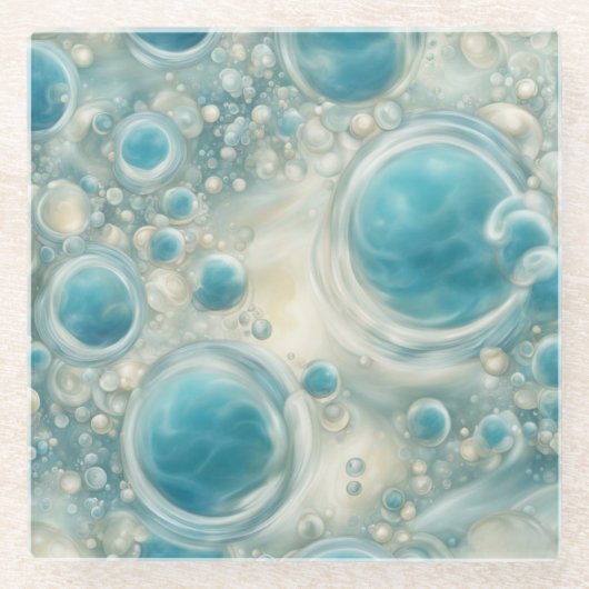 Seafoam Bubbles Glasuntersetzer (Vorderseite)