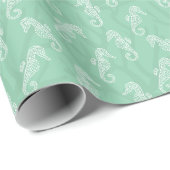 Seafoam Coral Reef Seepferd Gift Wrap Geschenkpapier (Rolleneckpunkt)