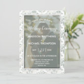 Seafoam Ecru Virtual Wedding Livestream Wedding Einladung (Stehend Vorderseite)