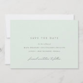 Seafoam | Einfache, elegante, hellgrüne Hochzeit Save The Date (Vorderseite)