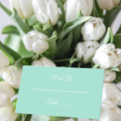 Seafoam Einfache, stilisierte Script-Hochzeit Platzkarte
