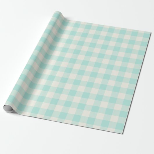 Seafoam Gingham - Wrapping Paper Geschenkpapier (Ungerollt)