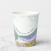 Seafoam Gold Mermaid Coastal Girl Pappbecher (Rückseite)