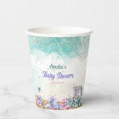 Seafoam Gold Mermaid Coastal Girl Pappbecher (Vorderseite)