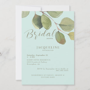 Seafoam Gold Text Brautparty Einladung