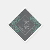 Seafoam Green and Gray Coastal Nautical Wedding Serviette (Ecke)