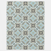 Seafoam Green Aquamarin Türkis Bohemisch Stamm Kun Fleecedecke (Vorderseite)
