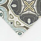 Seafoam Green Aquamarin Türkis Bohemisch Stamm Kun Fleecedecke (Ecke)