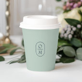 Seafoam Green | Minimal Monogram Wedding Pappbecher