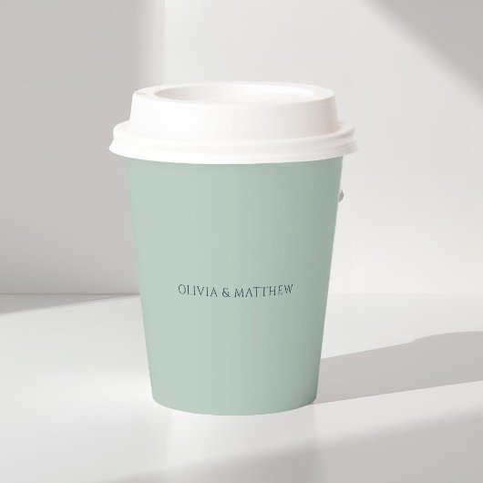 Seafoam Green | Minimal Monogram Wedding Pappbecher