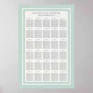 Seafoam Green Seigaiha Hochzeit-/Veranstaltungsdia Poster