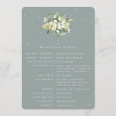 Seafoam Green Snowberry+Eucalyptus Bouquet Wedding Programm (Rückseite)