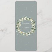 Seafoam Green Snowberry+Eucalyptus Bouquet Wedding Programm (Rückseite)