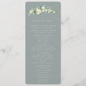 Seafoam Green Snowberry+Eucalyptus Bouquet Wedding Programm (Rückseite)