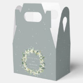 Seafoam Green Snowberry+Eucalyptus Wreath Wedding Geschenkschachtel (Geöffnet)