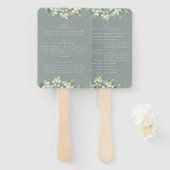Seafoam Green Snowberry+Eukalyptus Winter Wedding Fächer (Vorne und Hinten)