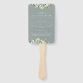 Seafoam Green Snowberry+Eukalyptus Winter Wedding Fächer (Vorderseite)